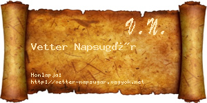 Vetter Napsugár névjegykártya